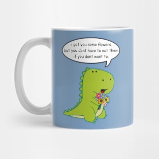 Little Dinosaur with Flowers Mug